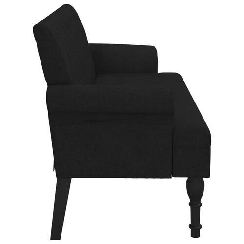 Bænk med ryglæn 120x62x75,5 cm stof sort
