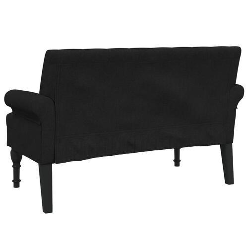 Bænk med ryglæn 120x62x75,5 cm stof sort