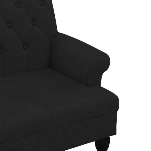 Bænk med ryglæn 120x62x75,5 cm stof sort