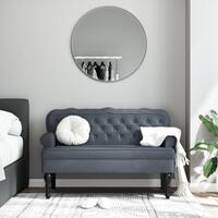 Bænk med ryglæn 119,5x64,5x75 cm velour mørkegrå