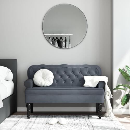 Bænk med ryglæn 119,5x64,5x75 cm velour mørkegrå