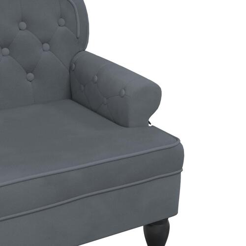 Bænk med ryglæn 119,5x64,5x75 cm velour mørkegrå