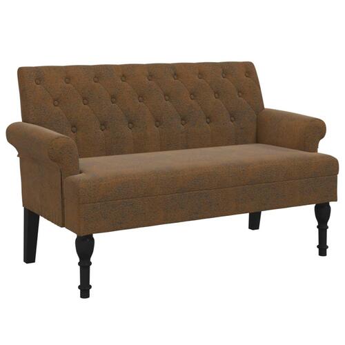 Bænk med ryglæn 120x62x75,5 cm imiteret ruskind brun