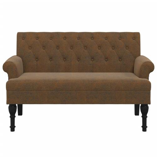Bænk med ryglæn 120x62x75,5 cm imiteret ruskind brun