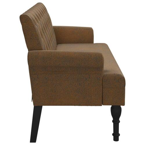 Bænk med ryglæn 120x62x75,5 cm imiteret ruskind brun