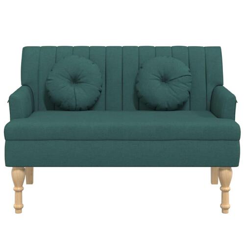 Bænk med hynder 113x64,5x75,5 cm stof mørkegrøn