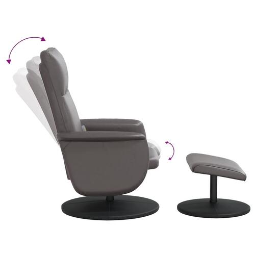 Massagestol med fodskammel kunstlæder grå