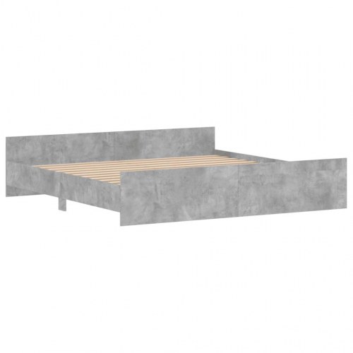 Sengeramme med gavl og fodgærde 180x200 cm - betongrå