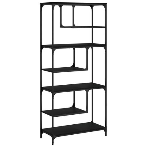 Bogreol 81x36x176 cm konstrueret træ sort
