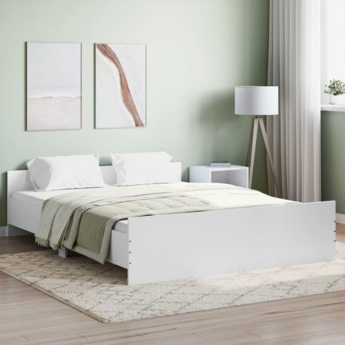 Sengeramme med gavl og fodgærde 160×200 cm - hvid