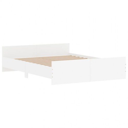 Sengeramme med gavl og fodgærde 160×200 cm - hvid