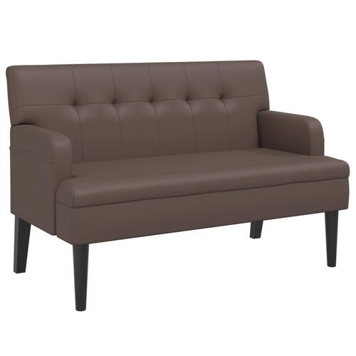 Bænk med ryglæn 112x65,5x75 cm kunstlæder brun