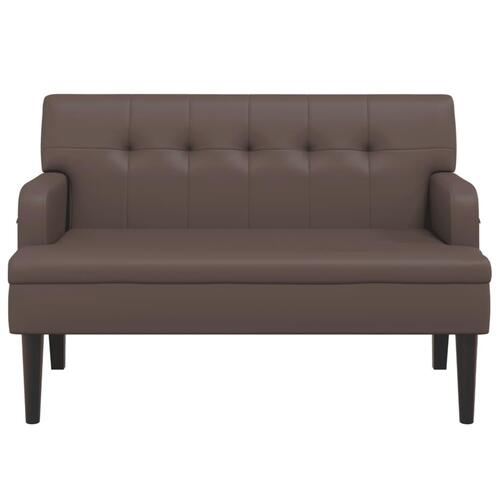 Bænk med ryglæn 112x65,5x75 cm kunstlæder brun