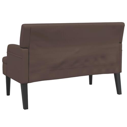 Bænk med ryglæn 112x65,5x75 cm kunstlæder brun