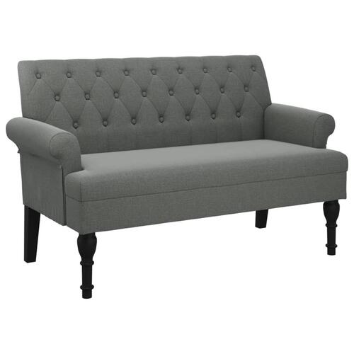 Bænk med ryglæn 120x62x75,5 cm stof mørkegrå