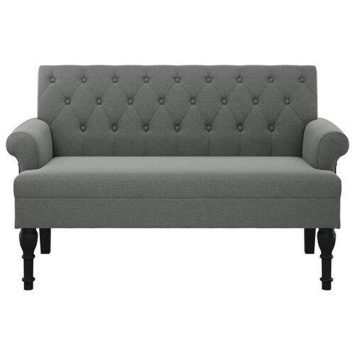 Bænk med ryglæn 120x62x75,5 cm stof mørkegrå