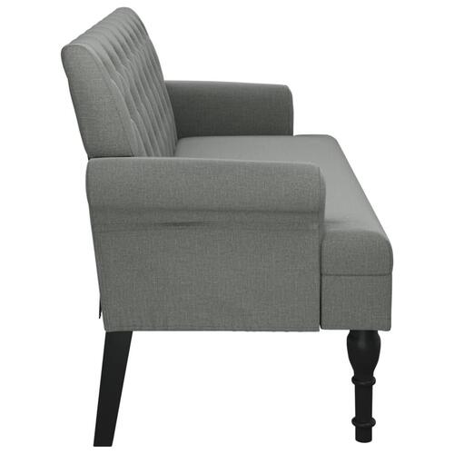 Bænk med ryglæn 120x62x75,5 cm stof mørkegrå