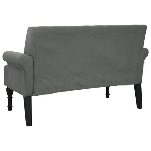 Bænk med ryglæn 120x62x75,5 cm stof mørkegrå