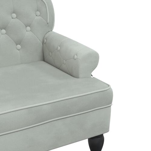 Bænk med ryglæn 119,5x64,5x75 cm velour lysegrå