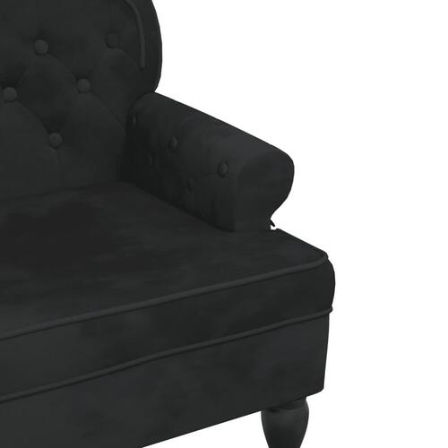 Bænk med ryglæn 119,5x64,5x75 cm velour sort