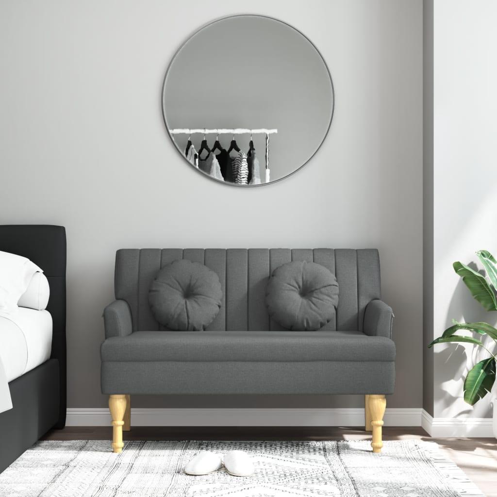 Bænk med hynder 113x64,5x75,5 cm stof mørkegrå