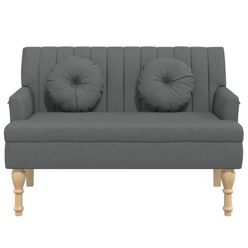 Bænk med hynder 113x64,5x75,5 cm stof mørkegrå