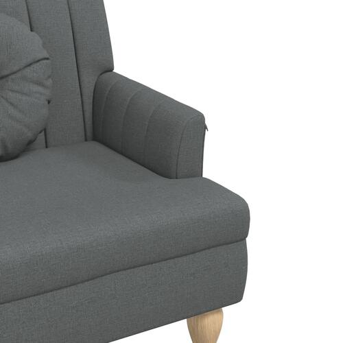 Bænk med hynder 113x64,5x75,5 cm stof mørkegrå