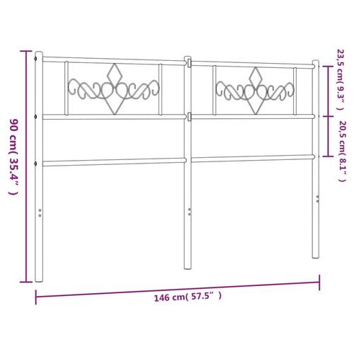 Sengegavl 140 cm metal hvid