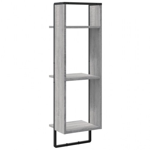 Vægreol med 3 hylder 30×25×100 cm - grå sonoma-eg
