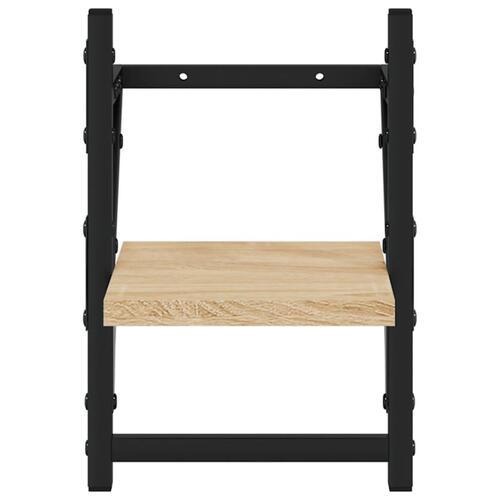 Væghylder med stænger 2 stk. 20x25x30 cm sonoma-eg