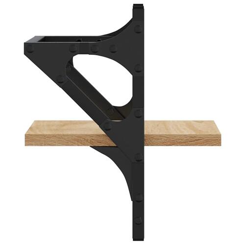 Væghylder med stænger 2 stk. 20x25x30 cm sonoma-eg