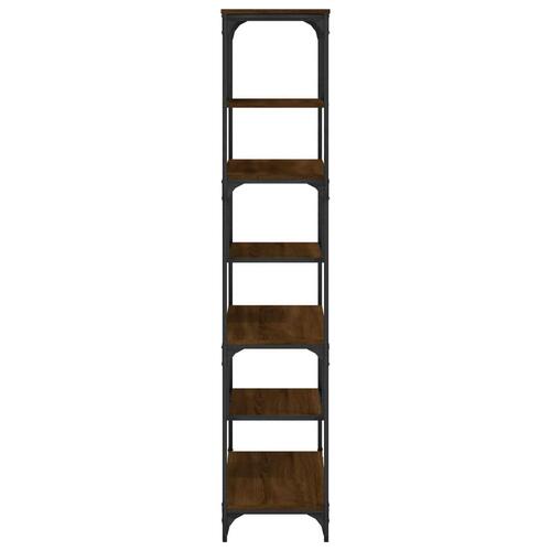 Bogreol 81x36x176 cm konstrueret træ brun egetræsfarve
