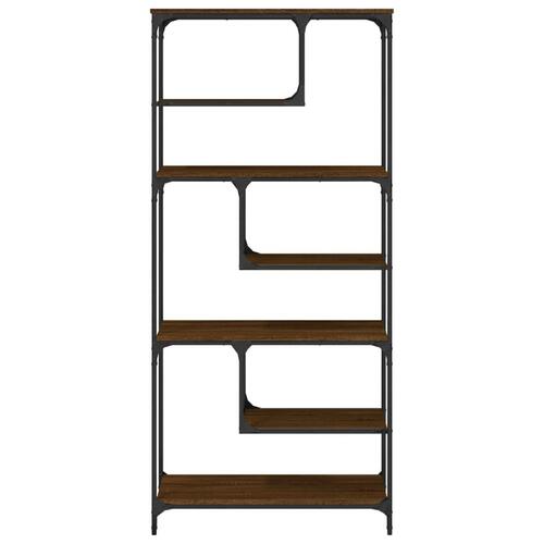 Bogreol 81x36x176 cm konstrueret træ brun egetræsfarve
