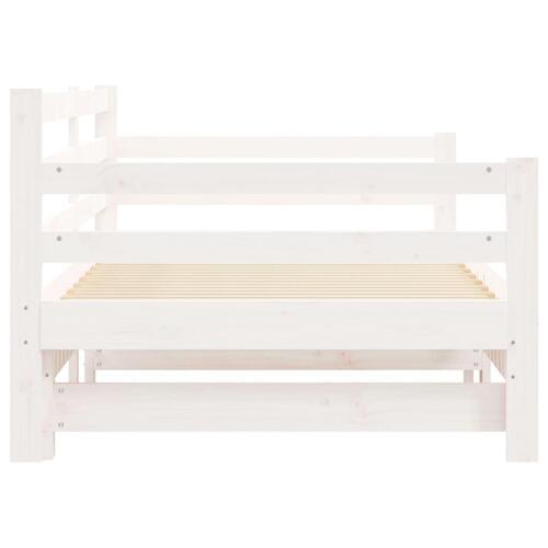 Daybed med udtræk 90x190 cm massivt fyrretræ hvid