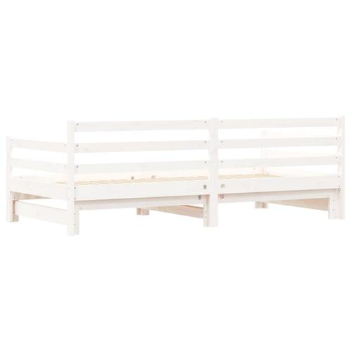Daybed med udtræk 90x190 cm massivt fyrretræ hvid