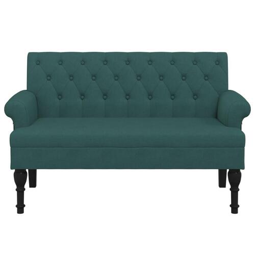 Bænk med ryglæn 120x62x75,5 cm stof mørkegrøn