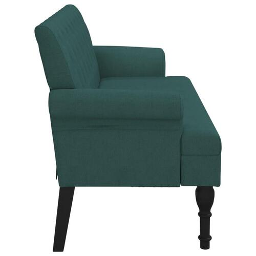 Bænk med ryglæn 120x62x75,5 cm stof mørkegrøn