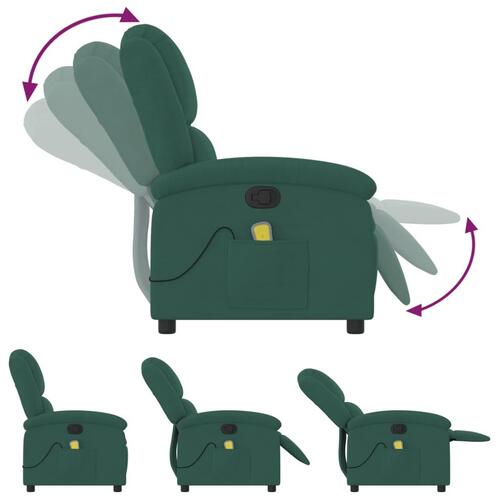 Massagestol velour mørkegrøn