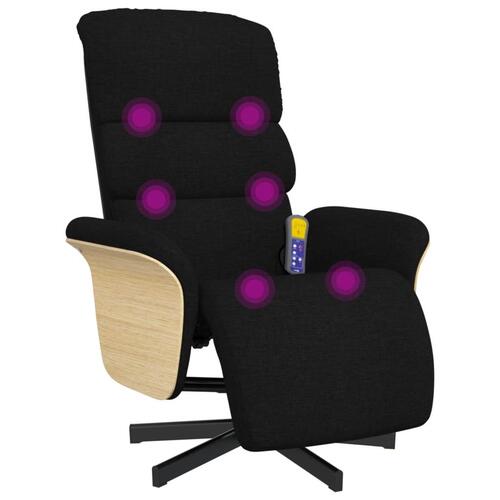 Massagestol med fodstøtte stof sort