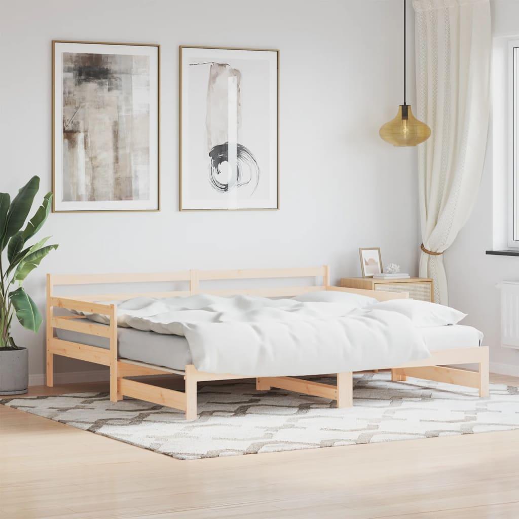 Daybed med udtræk 90x190 cm massivt fyrretræ