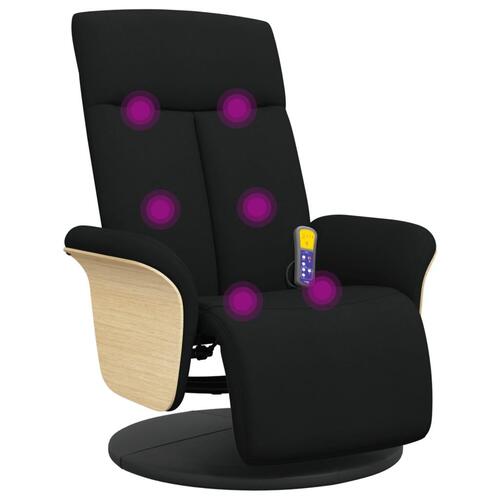 Massagestol med fodstøtte stof sort