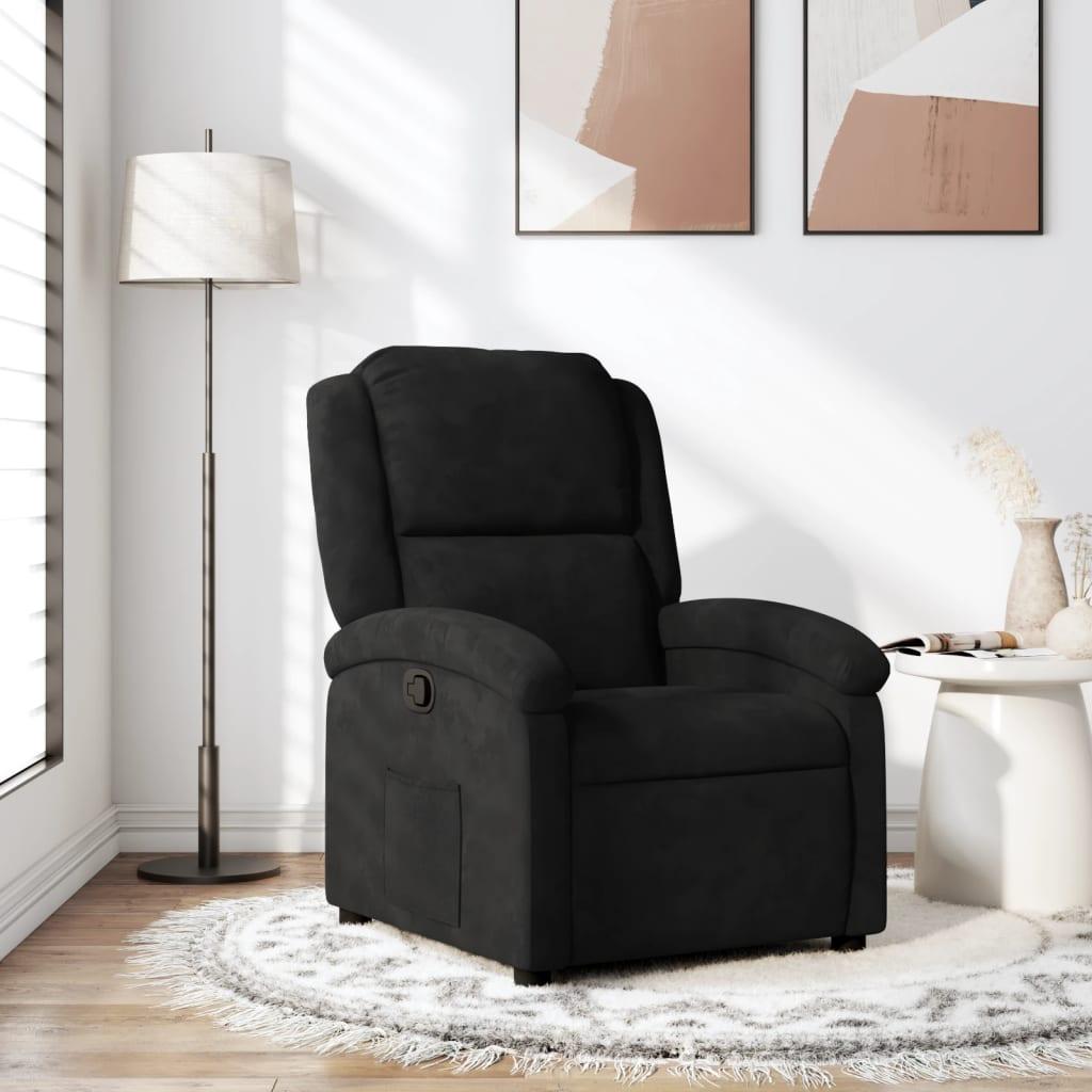 Lænestol velour sort