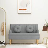 Bænk med hynder 113x64,5x75,5 cm stof lysegrå