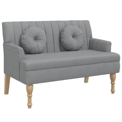 Bænk med hynder 113x64,5x75,5 cm stof lysegrå
