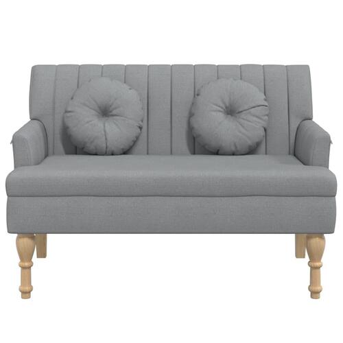 Bænk med hynder 113x64,5x75,5 cm stof lysegrå