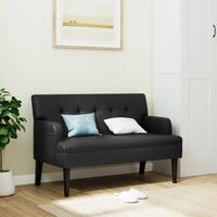 Bænk med ryglæn 112x65,5x75 cm kunstlæder sort