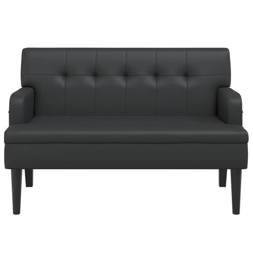 Bænk med ryglæn 112x65,5x75 cm kunstlæder sort