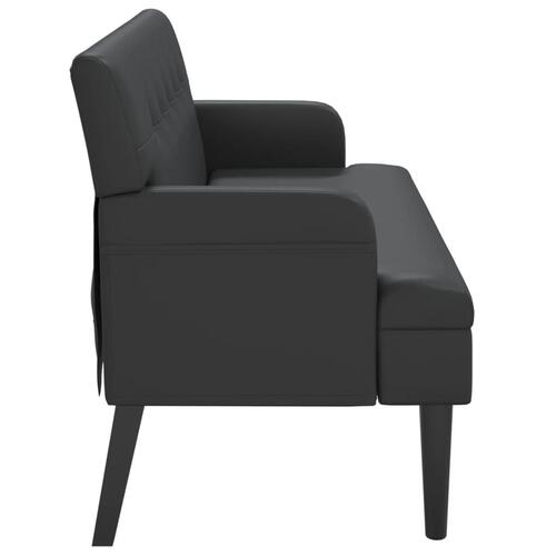 Bænk med ryglæn 112x65,5x75 cm kunstlæder sort