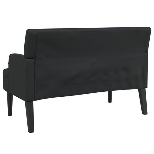 Bænk med ryglæn 112x65,5x75 cm kunstlæder sort