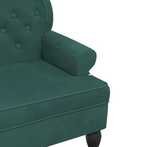 Bænk med ryglæn 119,5x64,5x75 cm velour mørkegrøn